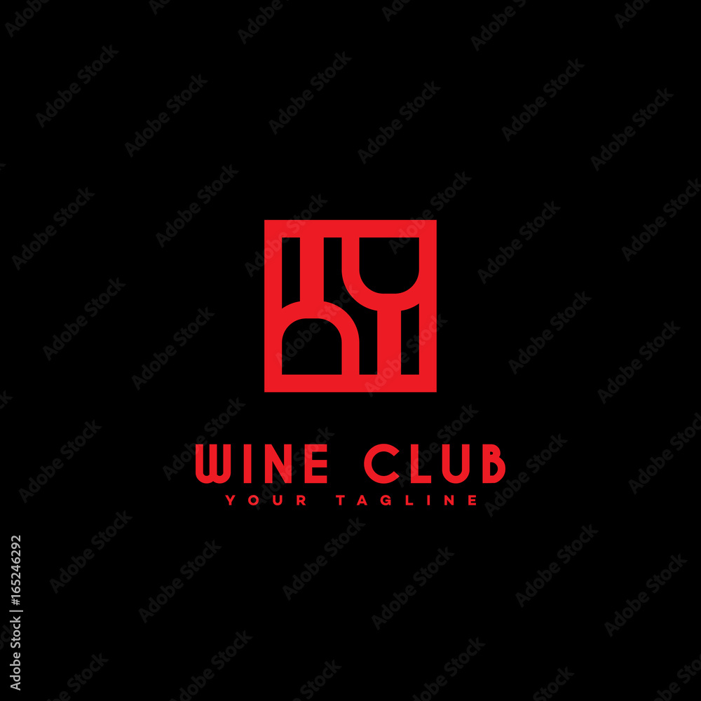 Canvas Prints wine logo template