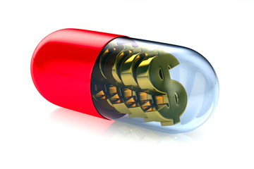 capsule on white background. Isolated 3D illustration