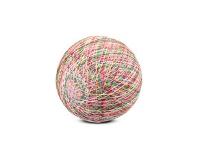 multi-colored ball thread isolated on white