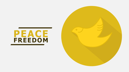 Bird flying ,peace and freedom concept illustration.