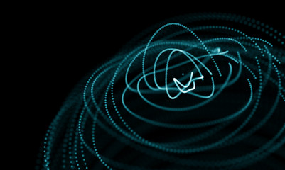 Abstract Blue Geometrical Background . Futuristic technology style. Neon Sign . Futuristic Technology HUD Element . Elegant Abstract background . Big data visualization .