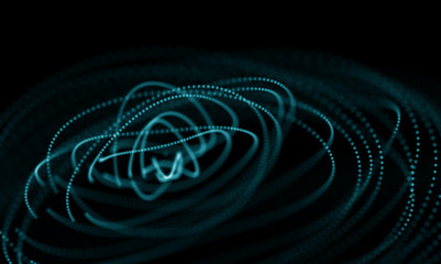 Abstract Blue Geometrical Background . Futuristic technology style. Neon Sign . Futuristic Technology HUD Element . Elegant Abstract background . Big data visualization .