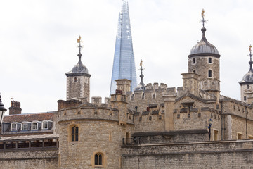 Fototapeta na wymiar Tower of London, medieval defense building, London, United Kingdom.
