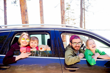 Family in a car