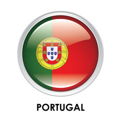 Obraz premium Round flag of Portugal