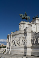 Fototapeta na wymiar Altare della Patria (Victor Emmanuel) Horseman Statue