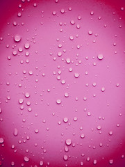 Water drops on pink background