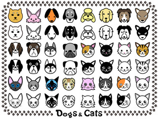 Obraz premium 犬猫アイコン