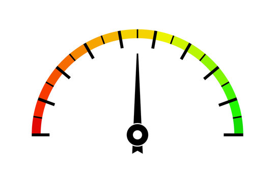 Colored measuring semi-circle scale. For industrial gauges