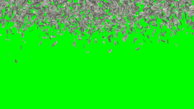 4k, 3D Animation video transition a lot of  US Dollar 100 bills fall  with Matt Background. 