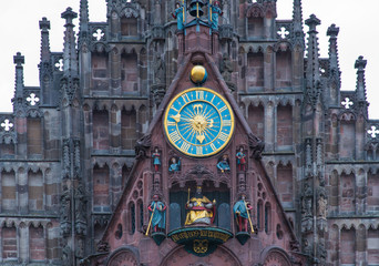 Close up clock at Neuremberg church