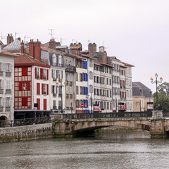 houses at the panncau bridge bayonne
