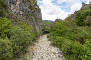 Stone bridge of Kontodimos bridge near Vitsa, Greece