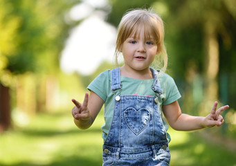 Little girl in park.