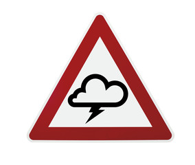 Unwetter Warnschild