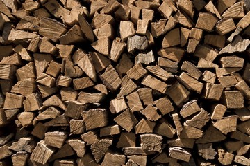 wall firewood , Background of dry chopped firewood logs