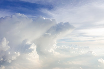 Naklejka na ściany i meble Blue sky and cloud view on airplane