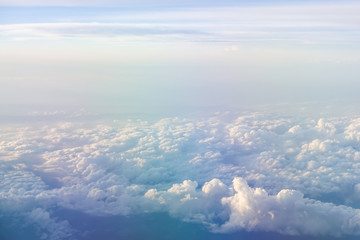 Fototapeta na wymiar Blue sky and cloud view on airplane