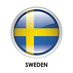 Round flag of Sweden
