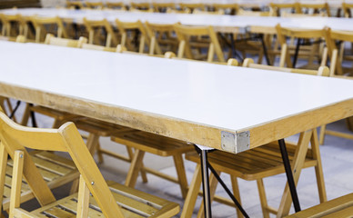 Large table with chairs for a celebration