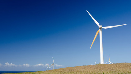 Wind turbines near Upolu Point, Big Island, Hawaii