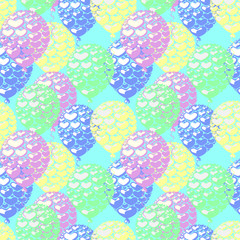 Balloons, background of festive balloons from hearts. Seamless pattern. Vector illustration.