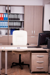 Empty office. Business interior. Finance Work space