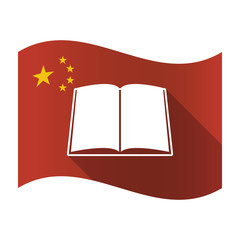 Isolated China flag with a book