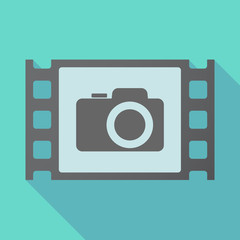 Long shadow film frame with a photo camera