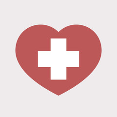 Obraz premium Isolated heart with a pharmacy sign