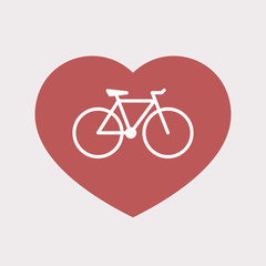 Isolated heart with a bicycle