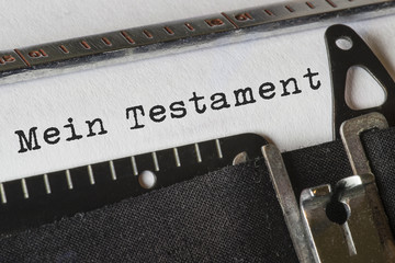 Mein Testament, Text Schreibmaschine