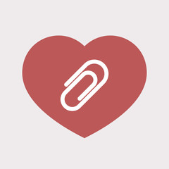 Isolated heart with a clip