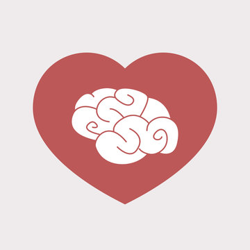 Isolated heart with a brain