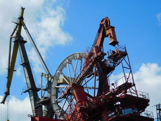 Fototapeta na wymiar Complicated mechanism in Gdansk dockyard