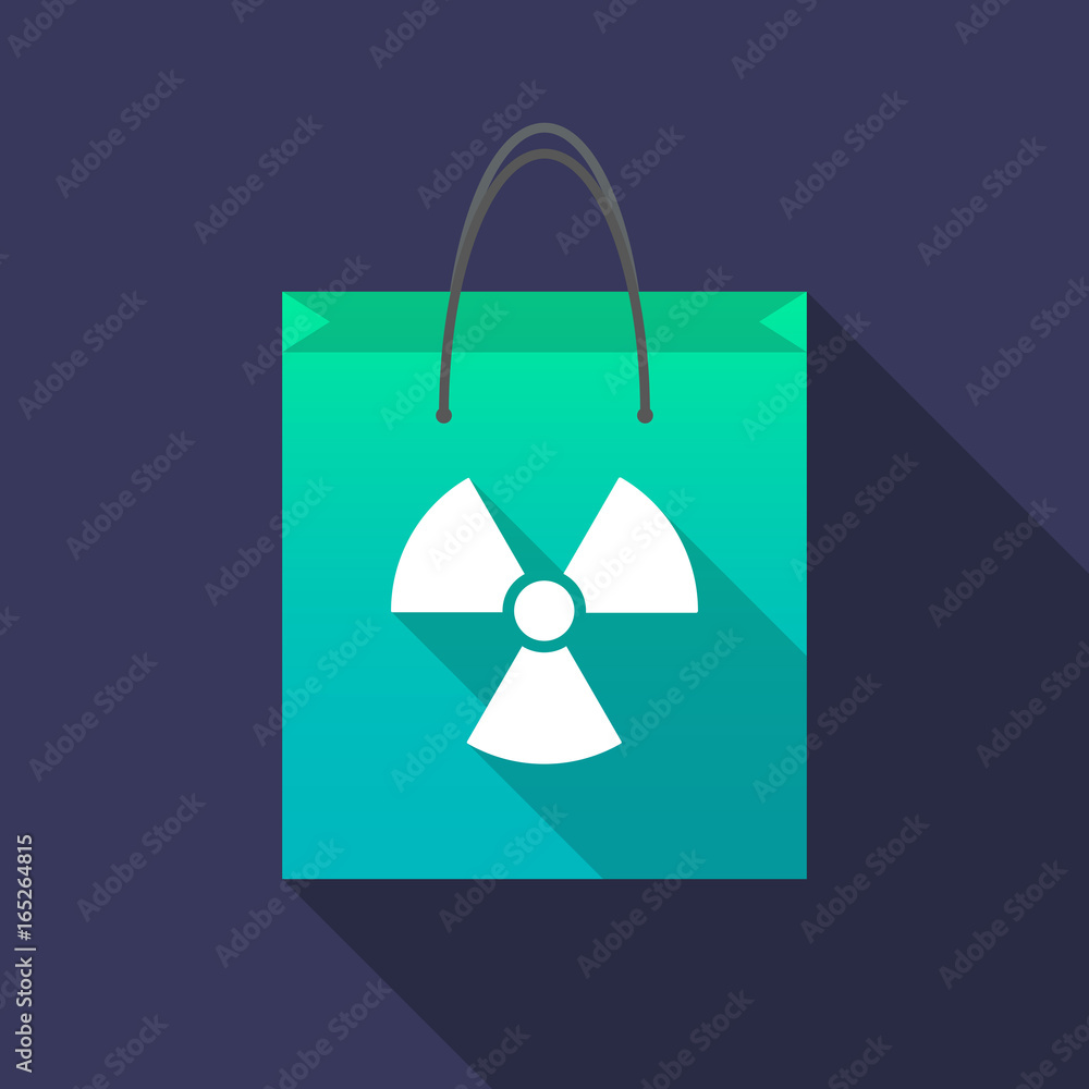 Canvas Prints Long shadow shopping bag with a radio activity sign