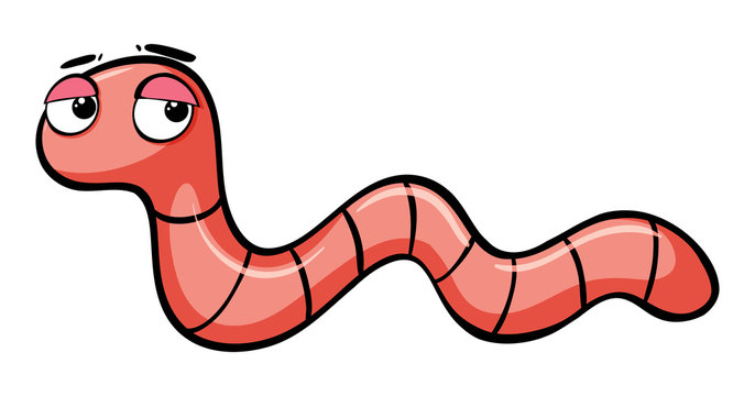 Earthworm with sleepy eyes