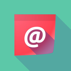 Long shadow paper note with an at sign