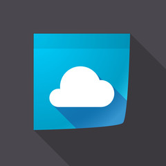 Long shadow paper note with a cloud