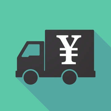 Long shadow truck with a yen sign