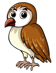 Obraz premium Brown owl on white background