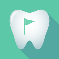 Long shadow tooth with a golf flag