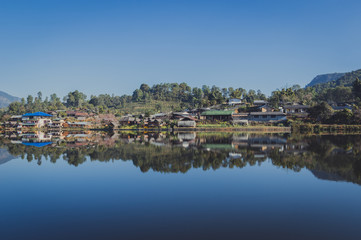 Obraz premium Reflection at Ban Ruk Thai Reservoir