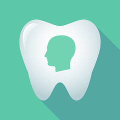 Long shadow tooth with a male head