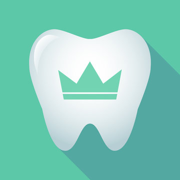 Long shadow tooth with a crown