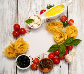 Obraz na płótnie Canvas italian food ingredients