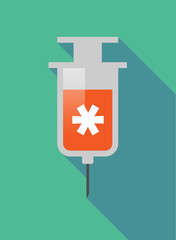 Obraz premium Long shadow syringe with an asterisk