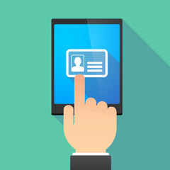 Long shadow tablet PC with an id card