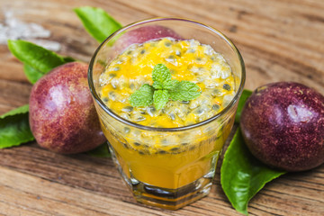 Mango with Passion fruit smoothie by fresh ingredients