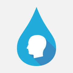 Isolated water drop with a male head